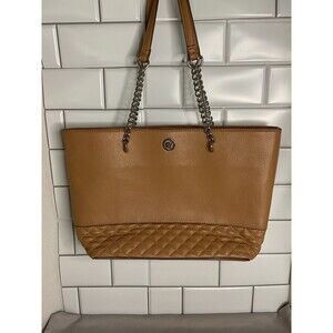 Ladies Ann Klein Purse Tan w/ Silver Accents